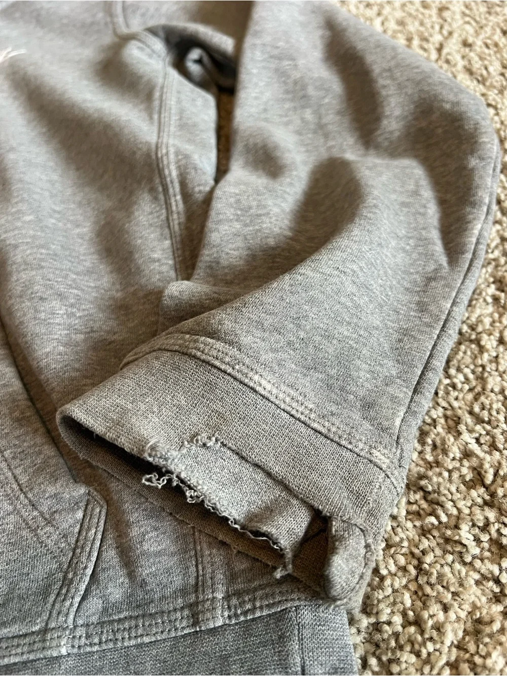 Nike Gray Hooded Pullover Sweatshirt with White Swoosh